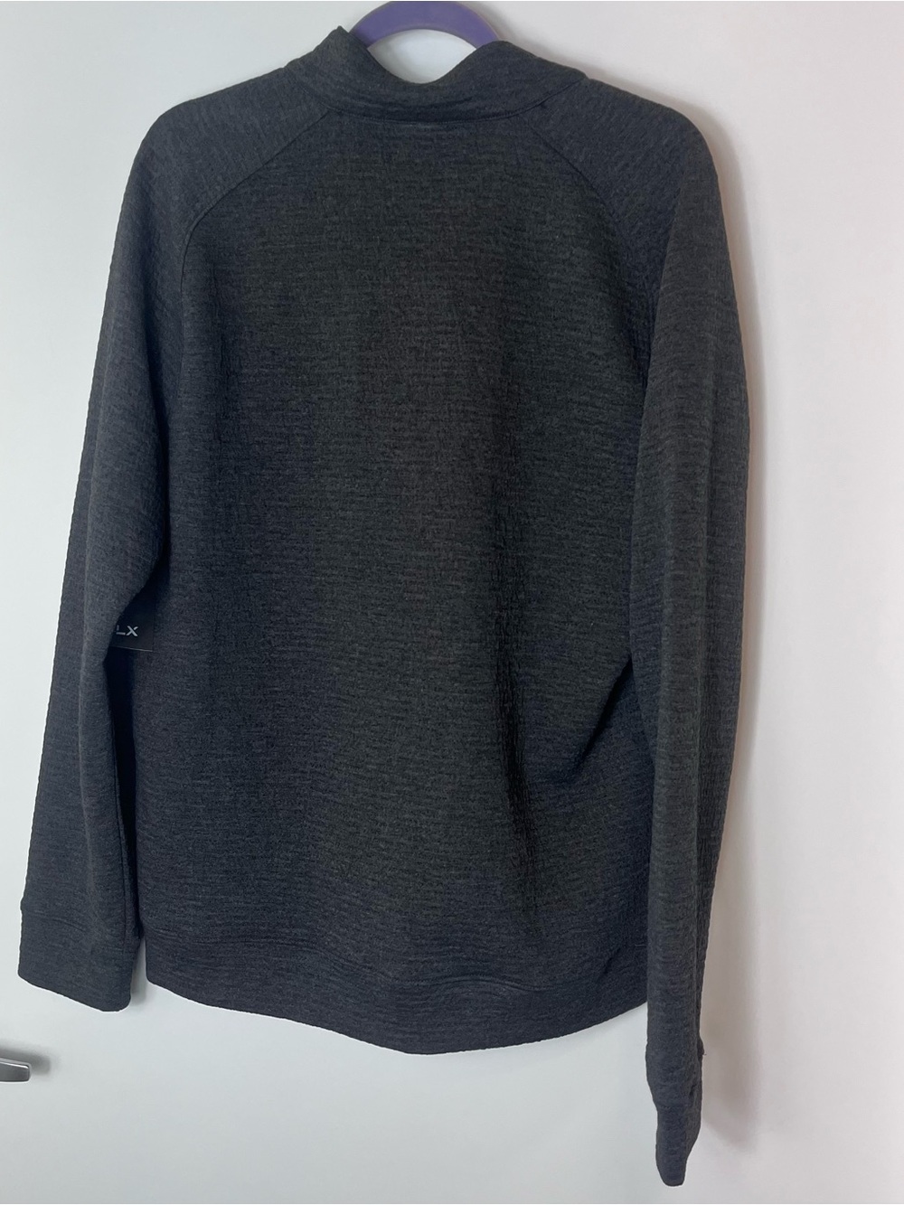 FLX Premium Textured Knit
Quarter-Zip Medium Charcoal Gray Sweater‎ Full Zip NWT - Picture 7 of 7